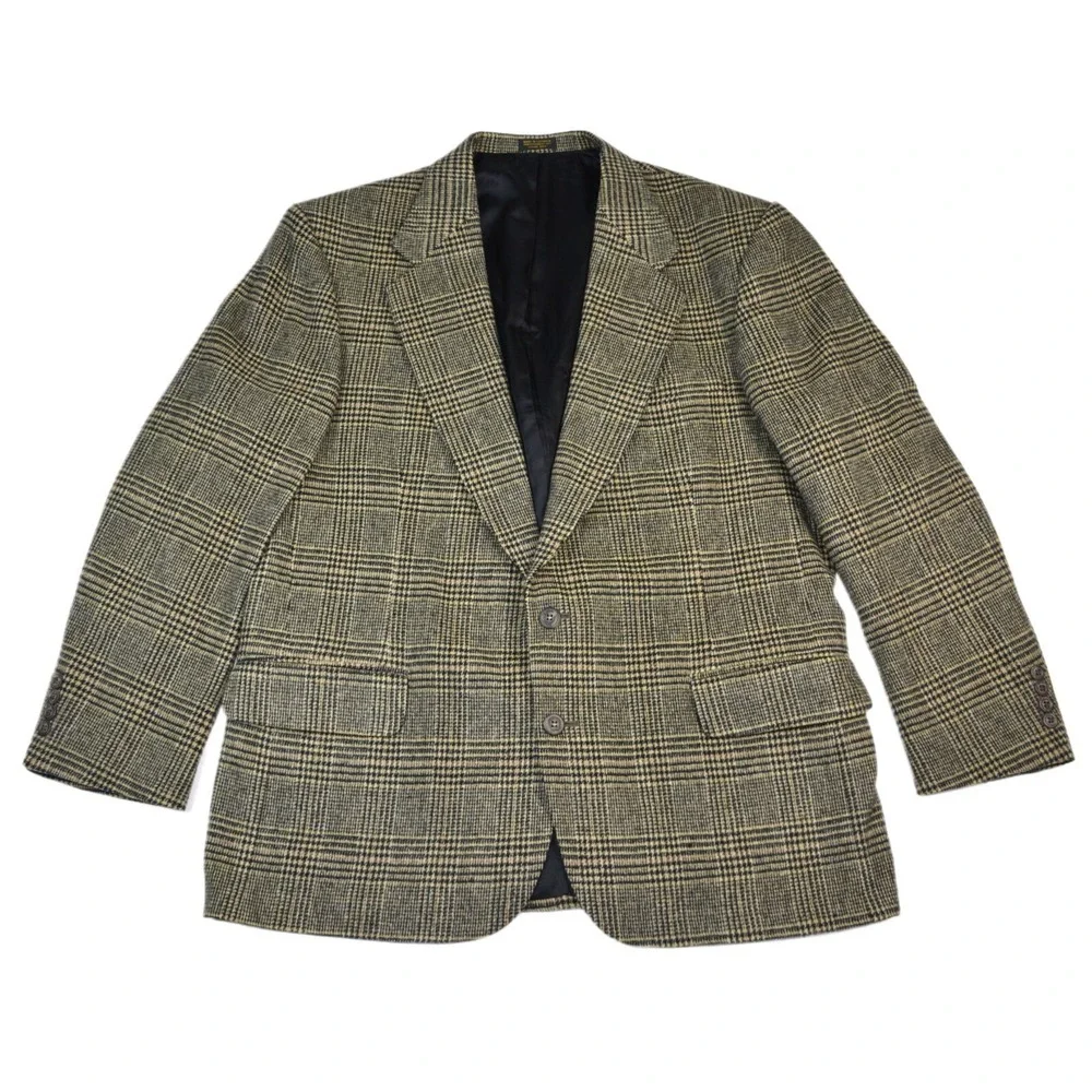 ROBERT STOCK mens brown black camel hair SOFT sport coat suit jacket blazer 44 R